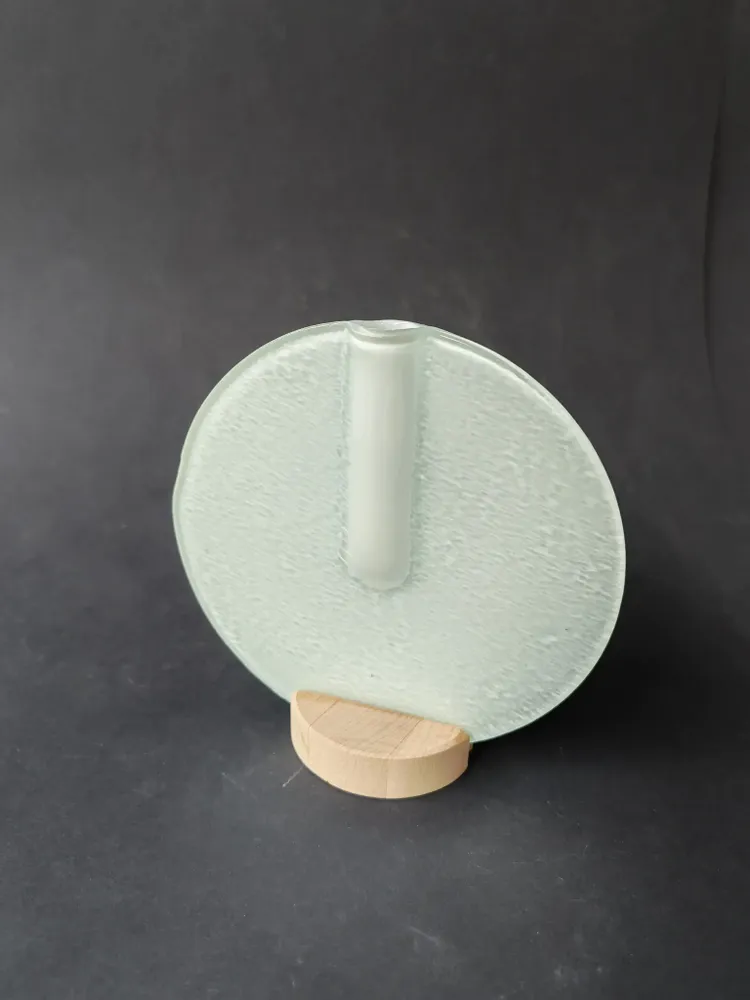 Vases - Round vase in white color 13 cm - CARNEOL GLASS