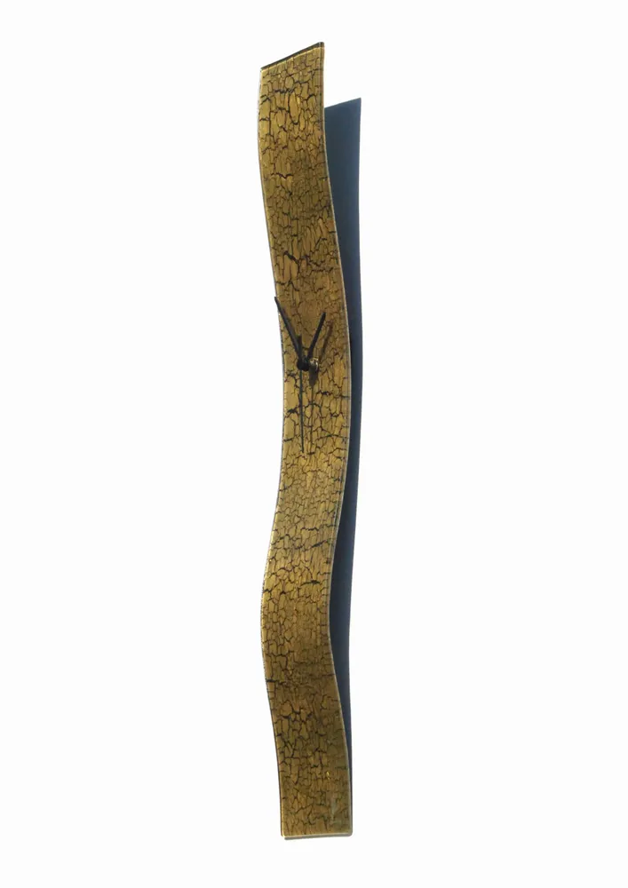 Horloges - Horloge murale en or craquelé 10x70 cm - CARNEOL GLASS