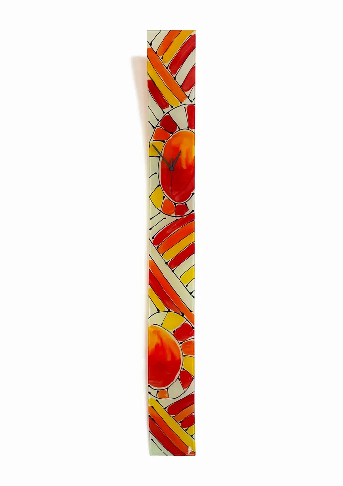 Horloges - Horloge murale Andalousie orange-rouge 12x115 cm - CARNEOL GLASS