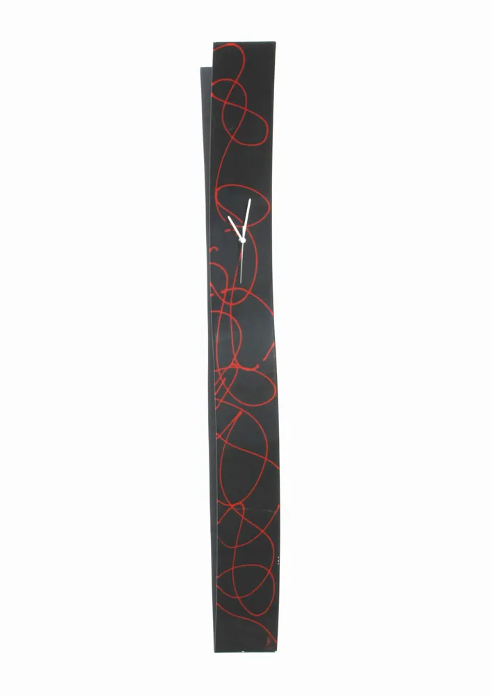 Horloges - Horloge murale Geo noir-rouge 12x115 cm - CARNEOL GLASS