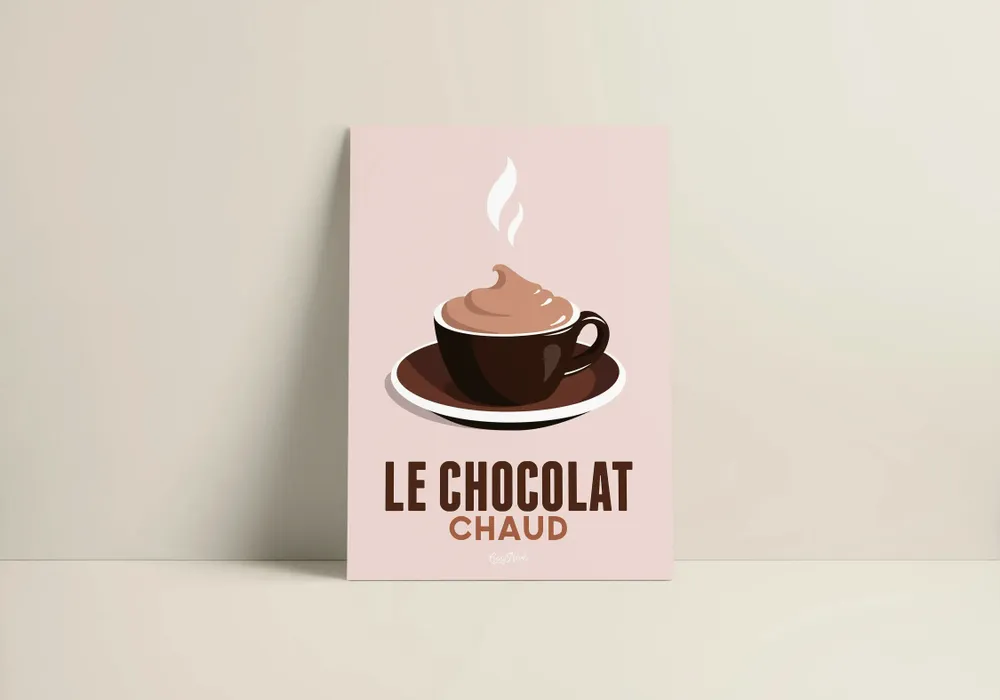 Affiches - Affiche Le Chocolat Chaud : Beige - COSYNÉVÉ - MOUNTAIN POSTERS