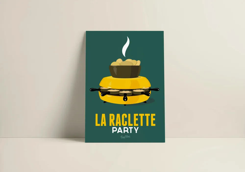 Affiches - Affiche La Raclette : Verte - COSYNÉVÉ - MOUNTAIN POSTERS