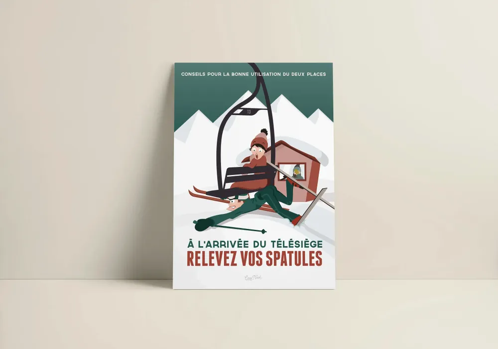 Affiches - Affiche Relevez Les Spatules - COSYNÉVÉ - MOUNTAIN POSTERS