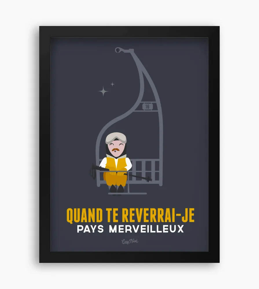 Affiches - Affiche encadrée Qd Te Reverrai-Je Bleu - COSYNÉVÉ - MOUNTAIN POSTERS