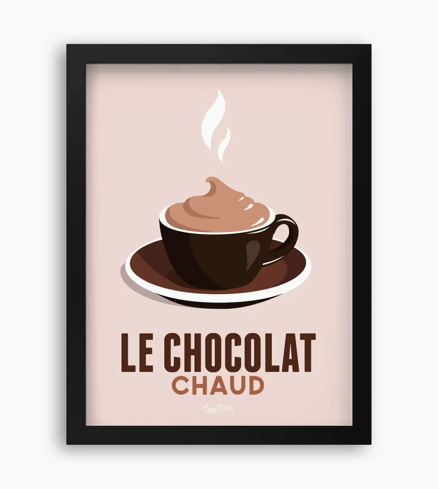 Affiches - Affiche encadrée Le Chocolat Chaud : Beige - COSYNÉVÉ - MOUNTAIN POSTERS