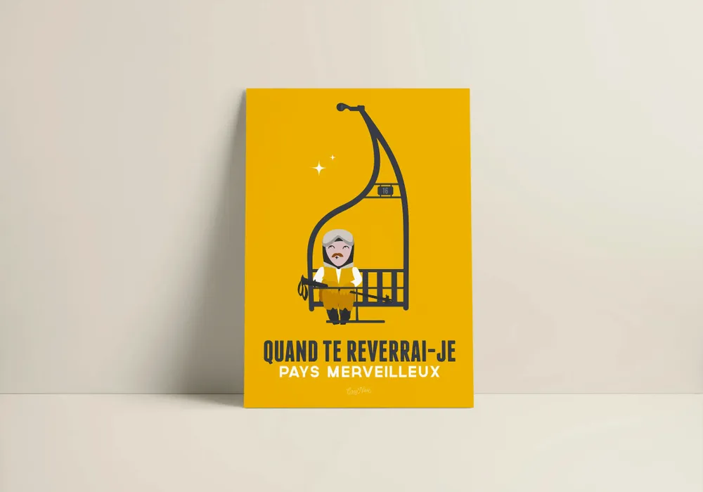 Affiches - Affiche Qd Te Reverrai-Je Jaune - COSYNÉVÉ - MOUNTAIN POSTERS
