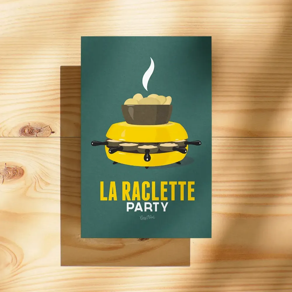 Carterie - Carte postale La Raclette : Verte - COSYNÉVÉ - MOUNTAIN POSTERS