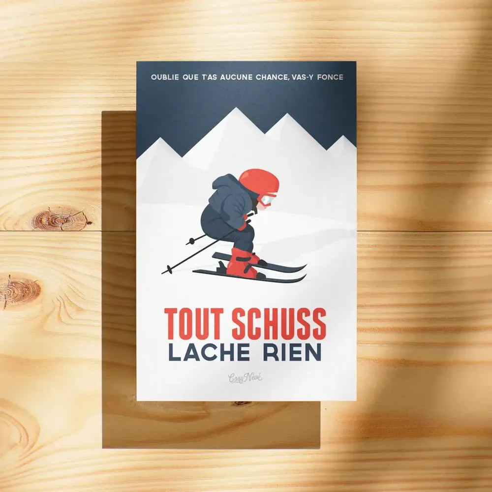 Carterie - Carte postale Tout Schuss - COSYNÉVÉ - MOUNTAIN POSTERS