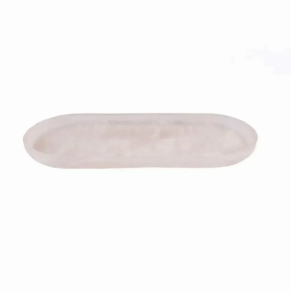 Assiettes au quotidien - L'Assiette Ovale En Résine - Rose Blanc - BAZAR BIZAR LIVING