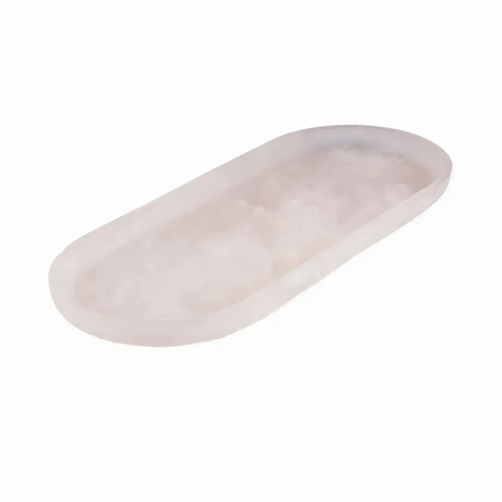 Assiettes au quotidien - L'Assiette Ovale En Résine - Rose Blanc - BAZAR BIZAR LIVING