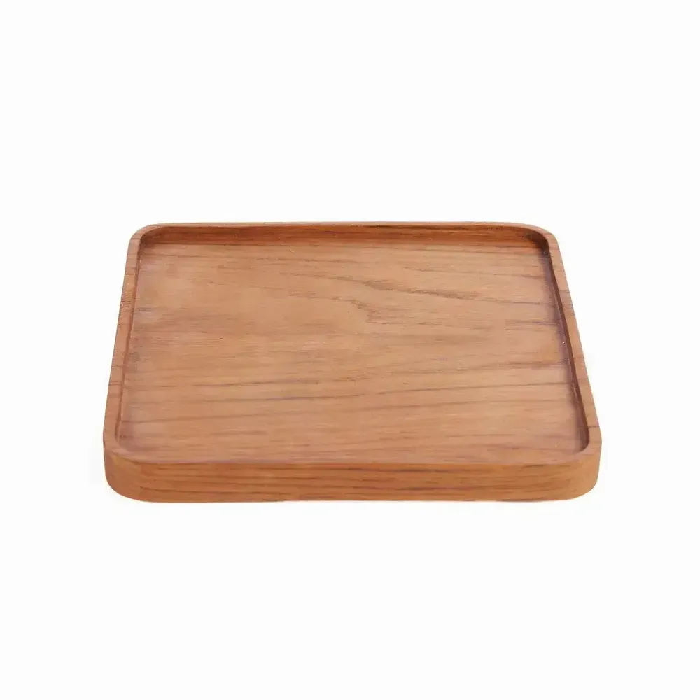 Assiettes au quotidien - L'Assiette Teak Square - Naturel - M - BAZAR BIZAR LIVING