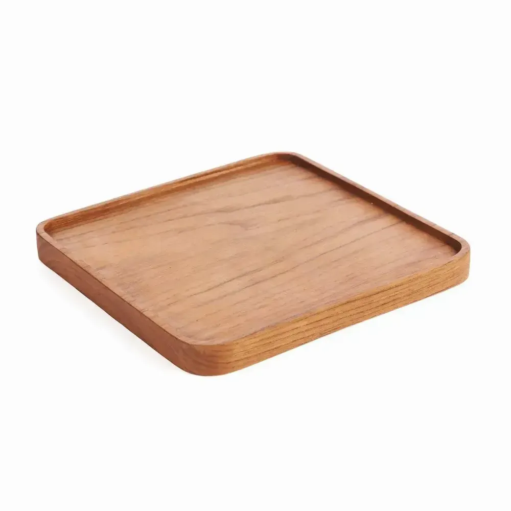 Assiettes au quotidien - L'Assiette Teak Square - Naturel - M - BAZAR BIZAR LIVING
