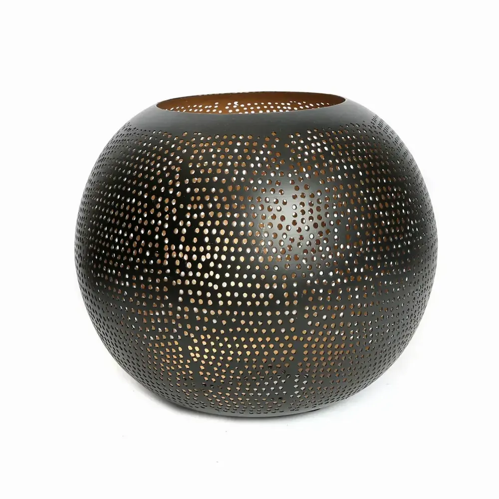 Candles - The Pierced Ball - Black Gold - L - BAZAR BIZAR LIVING