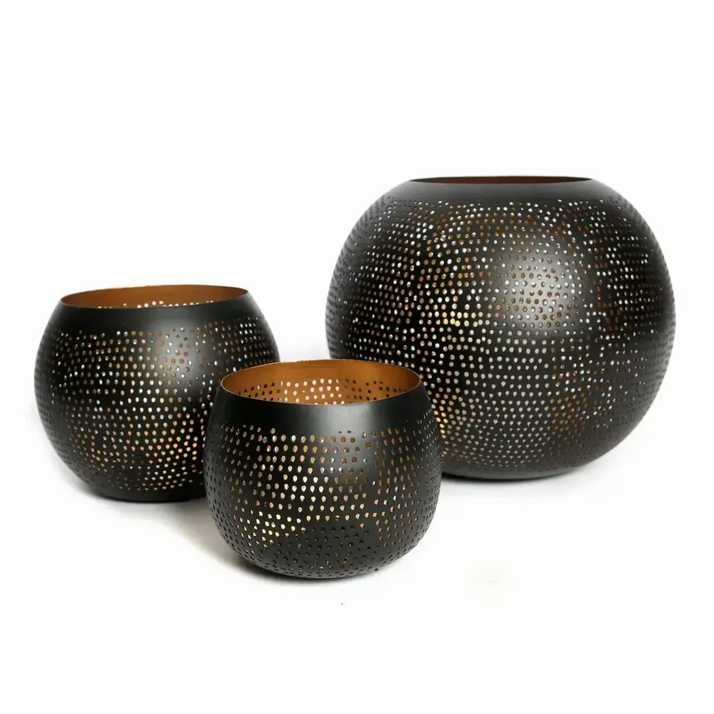 Candles - The Pierced Ball - Black Gold - S - BAZAR BIZAR LIVING
