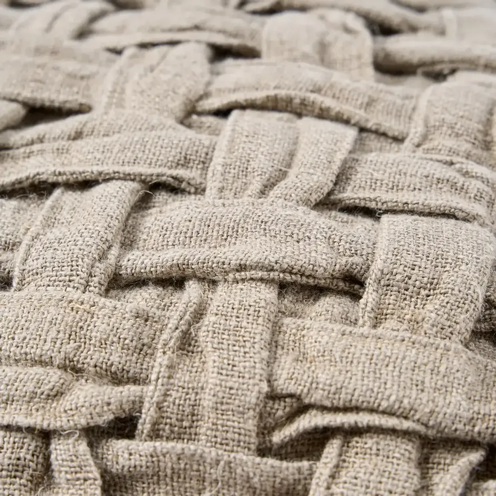 Fabric cushions - The Linen Crosier Cushion Cover - Natural - BAZAR BIZAR LIVING