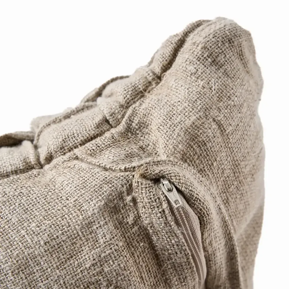 Fabric cushions - The Linen Crosier Cushion Cover - Natural - BAZAR BIZAR LIVING