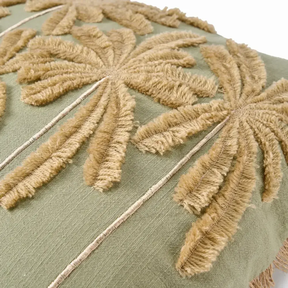 Fabric cushions - The Tropical Breeze Cushion Cover - Forest Green - BAZAR BIZAR LIVING