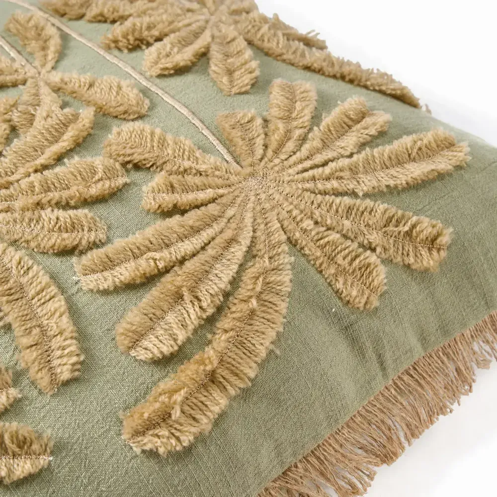 Fabric cushions - The Tropical Breeze Cushion Cover - Forest Green - BAZAR BIZAR LIVING