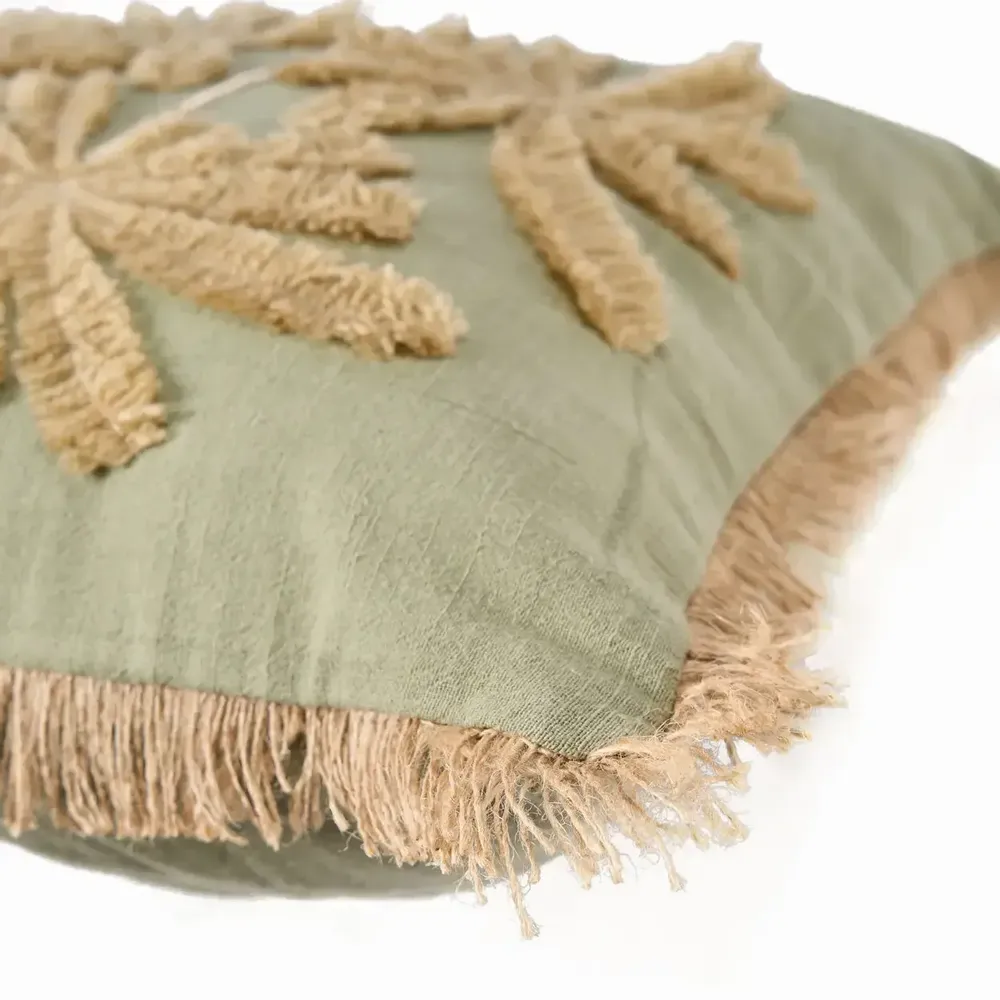 Fabric cushions - The Tropical Breeze Cushion Cover - Forest Green - BAZAR BIZAR LIVING