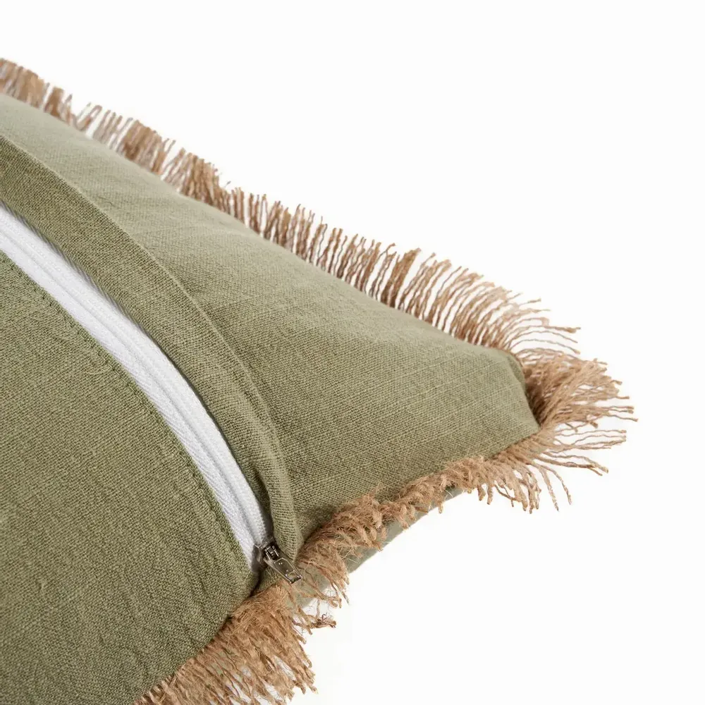 Fabric cushions - The Tropical Breeze Cushion Cover - Forest Green - BAZAR BIZAR LIVING