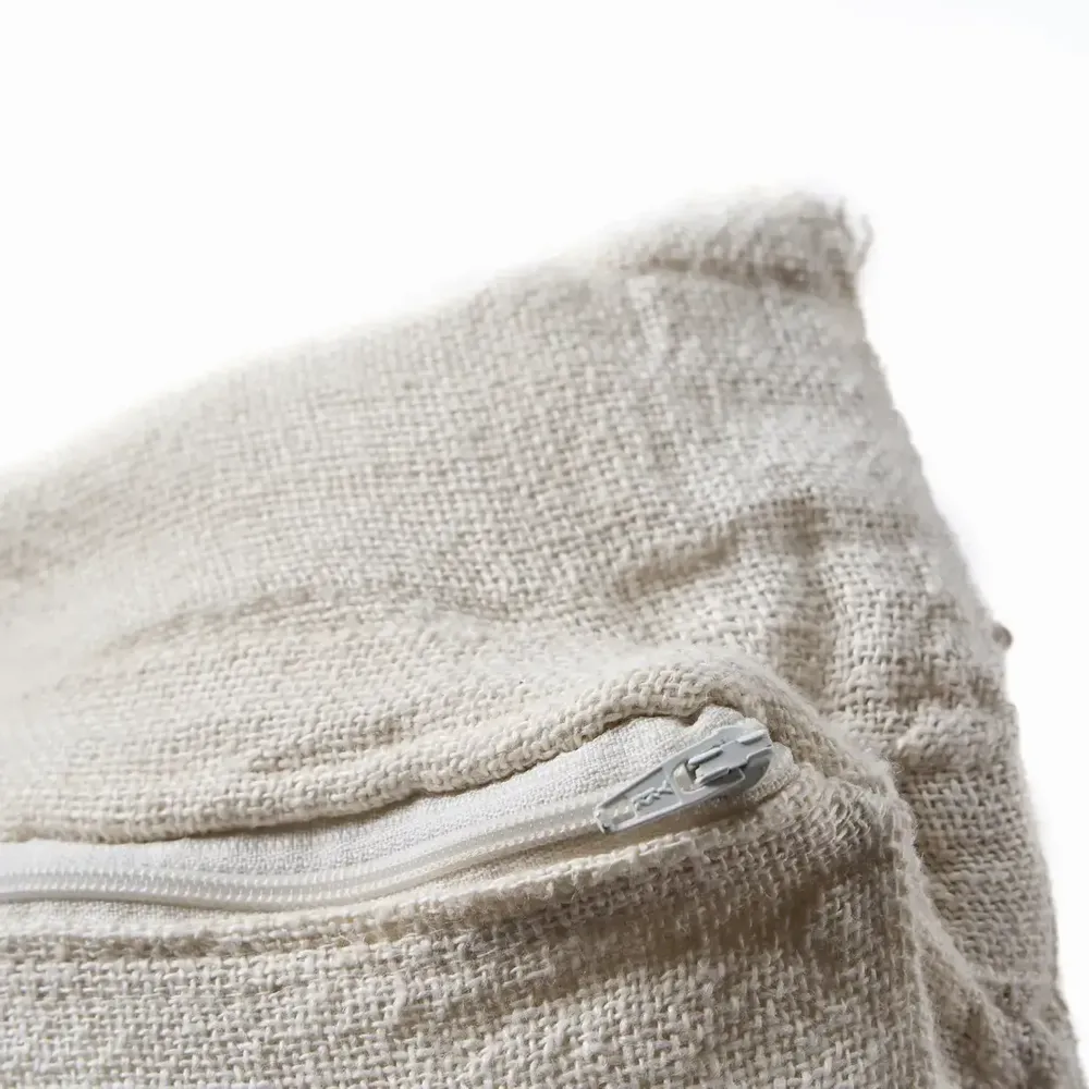 Fabric cushions - The Linen Threads Cushion Cover - White Natural - BAZAR BIZAR LIVING