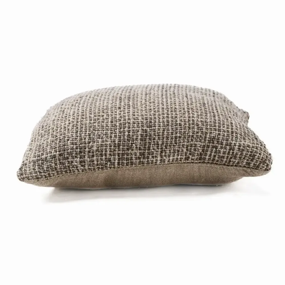 Fabric cushions - The Linen Grain Cushion Cover - Natural Black - BAZAR BIZAR LIVING