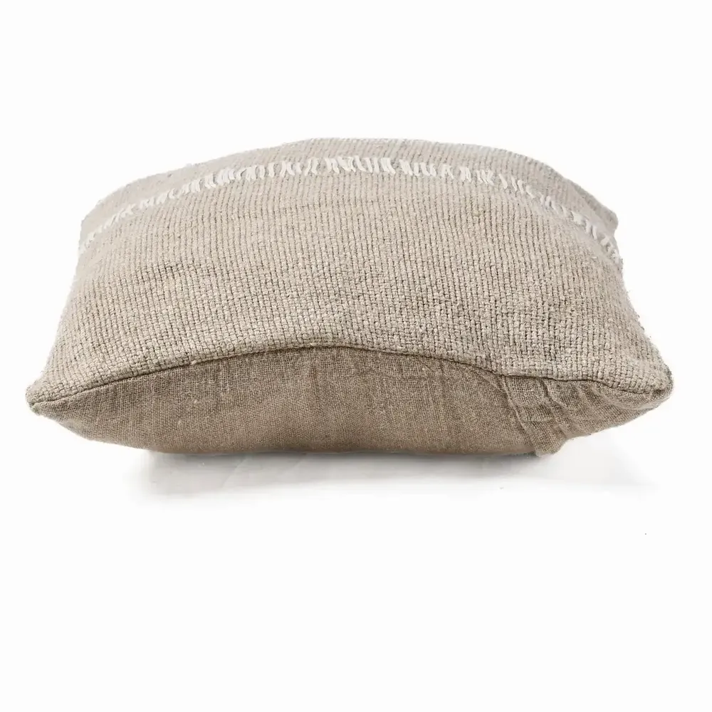Fabric cushions - The Linen Stitch Cushion Cover - Natural White - BAZAR BIZAR LIVING
