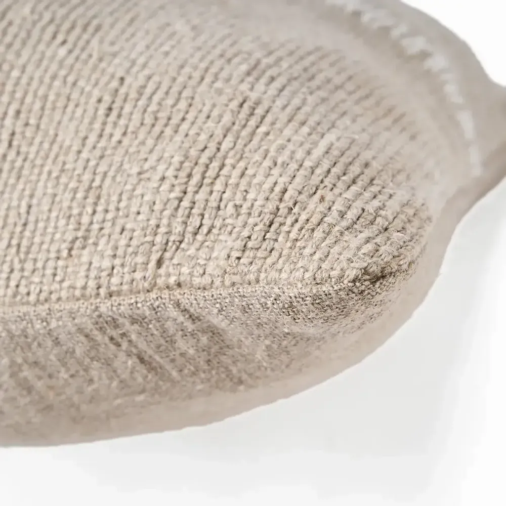 Fabric cushions - The Linen Stitch Cushion Cover - Natural White - BAZAR BIZAR LIVING