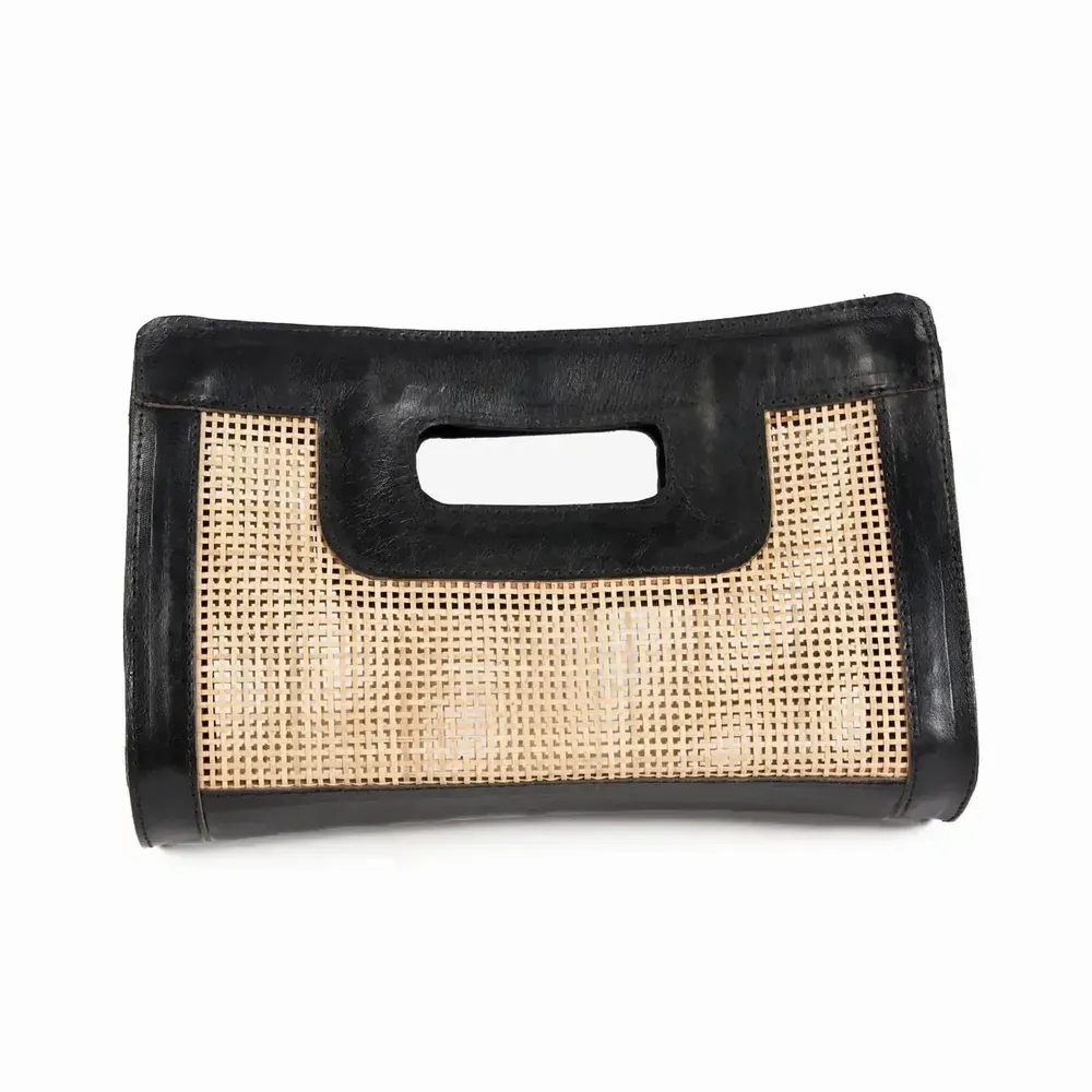 Bags and totes - The Riviera Noir Clutch - Natural Black - BAZAR BIZAR LIVING
