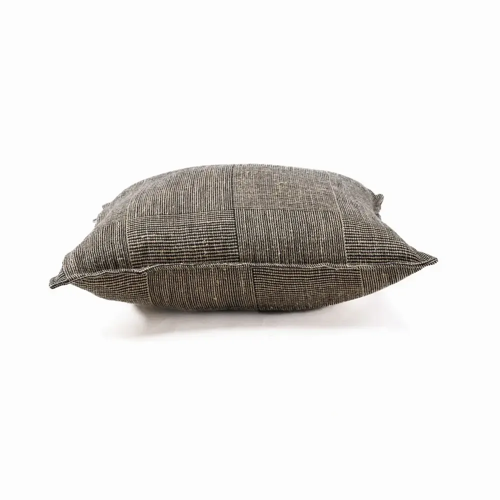 Fabric cushions - The Bloc Party Cushion Cover - Black Natural - 50x50 - BAZAR BIZAR LIVING