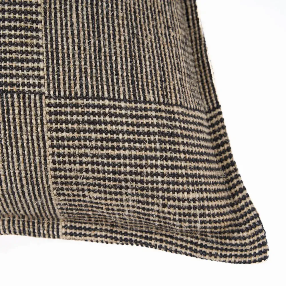 Fabric cushions - The Bloc Party Cushion Cover - Black Natural - 50x50 - BAZAR BIZAR LIVING
