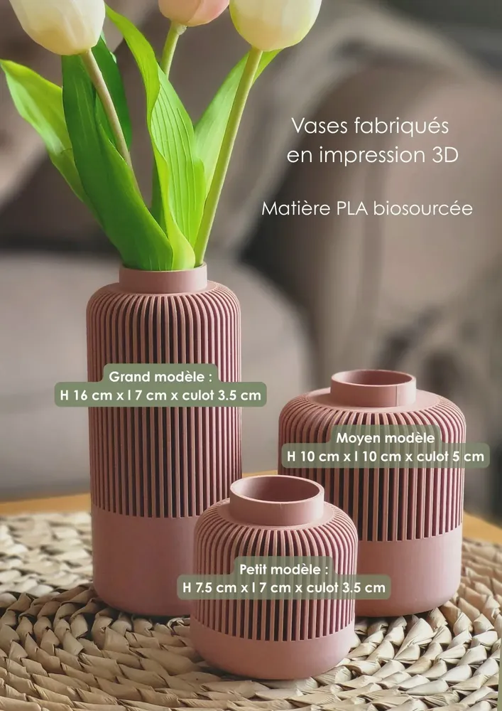 Vases - Triplette of interlocking 3D vases - Designer interior decoration - CRÉA-TH