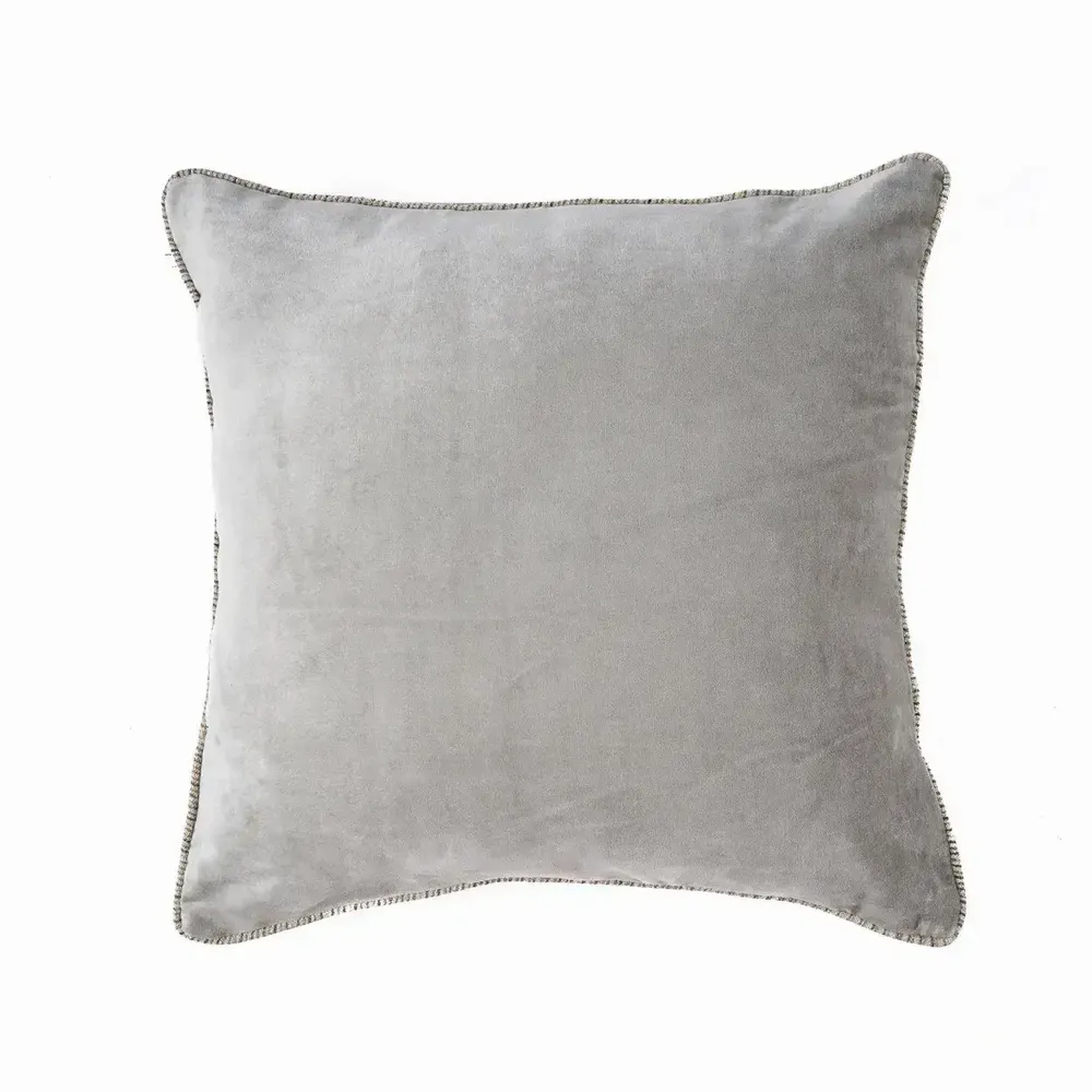 Fabric cushions - The Velvet Crush Cushion Cover - Grey - 50x50 - BAZAR BIZAR LIVING