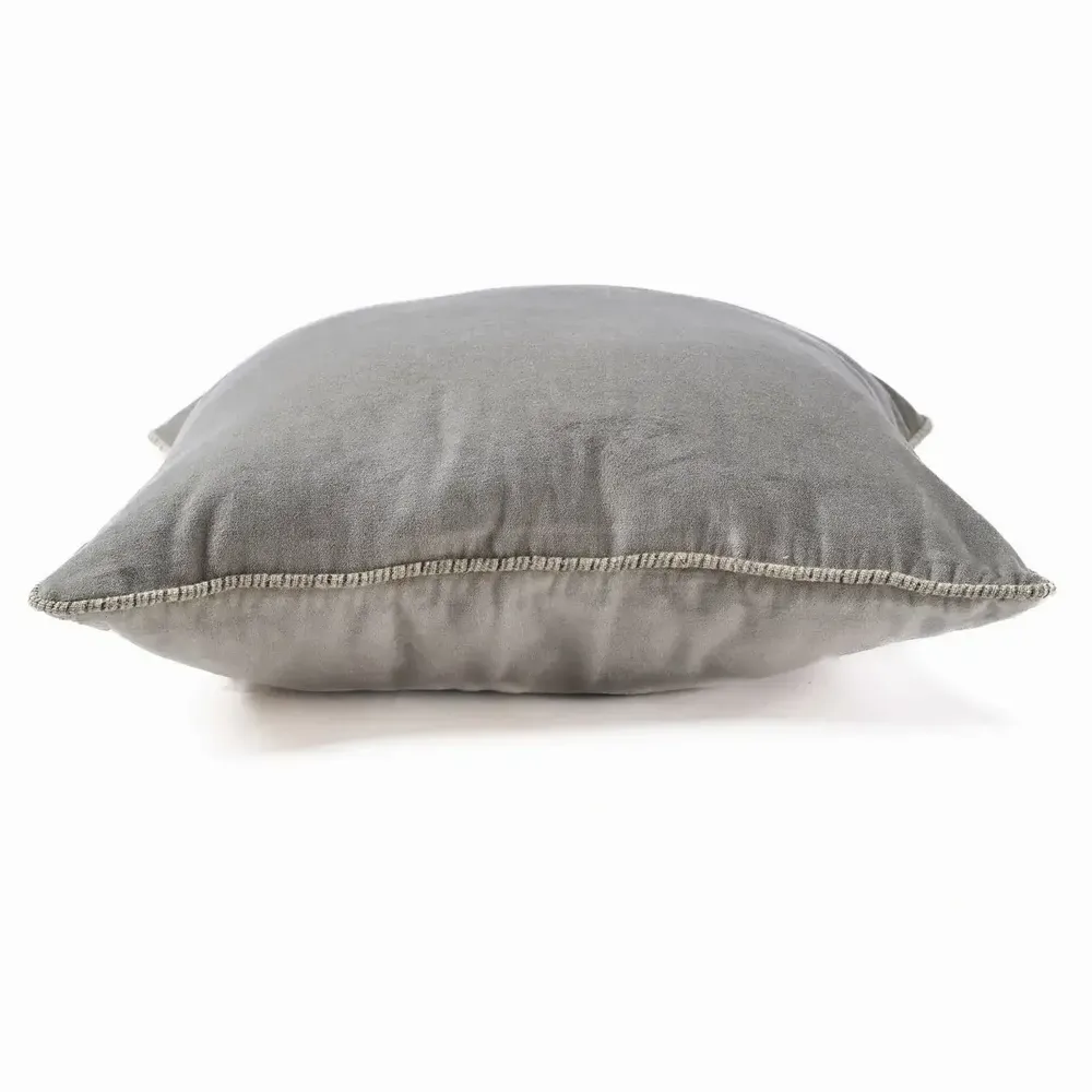 Fabric cushions - The Velvet Crush Cushion Cover - Grey - 50x50 - BAZAR BIZAR LIVING