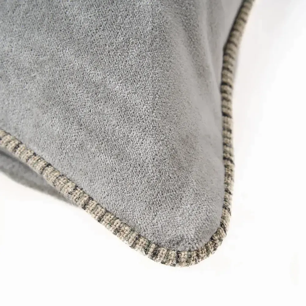 Fabric cushions - The Velvet Crush Cushion Cover - Grey - 50x50 - BAZAR BIZAR LIVING