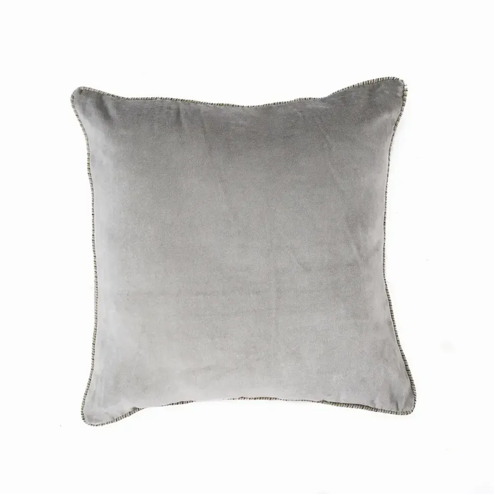 Fabric cushions - The Velvet Crush Cushion Cover - Grey - 50x50 - BAZAR BIZAR LIVING