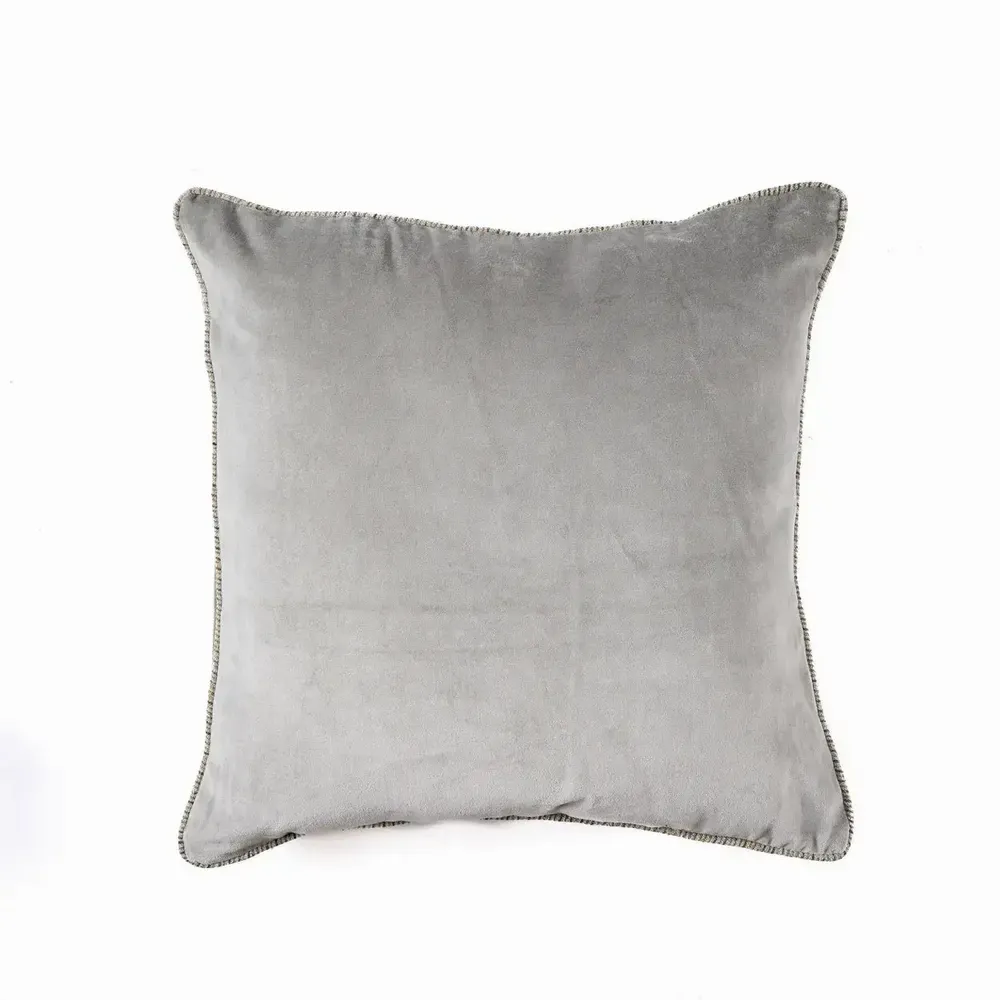 Fabric cushions - The Velvet Crush Cushion Cover - Grey - 50x50 - BAZAR BIZAR LIVING