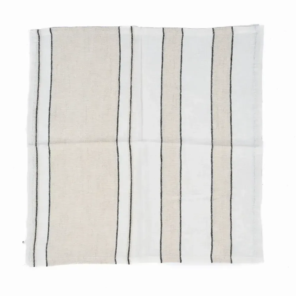 Serviettes - La Serviette Provence - Natural Black White - 45x45 - BAZAR BIZAR LIVING