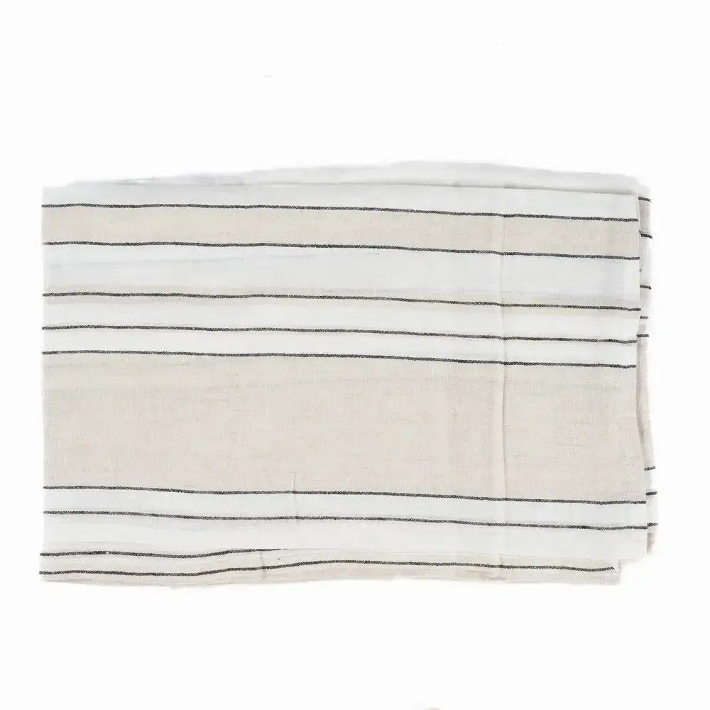 Nappes - La Nappe Provence - Natural Black White - 150x250 - BAZAR BIZAR LIVING