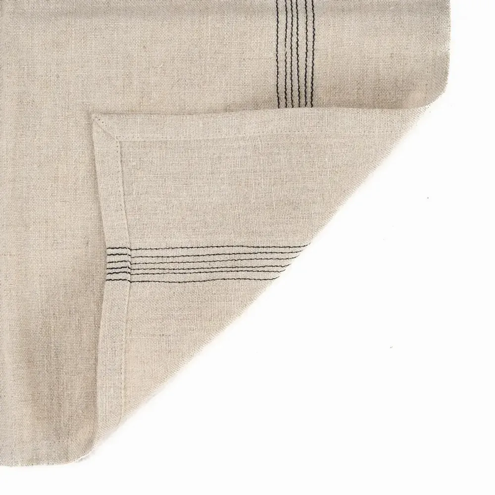 Serviettes - La Serviette Lint Biscuit - Naturel Noir - 45x45 - BAZAR BIZAR LIVING