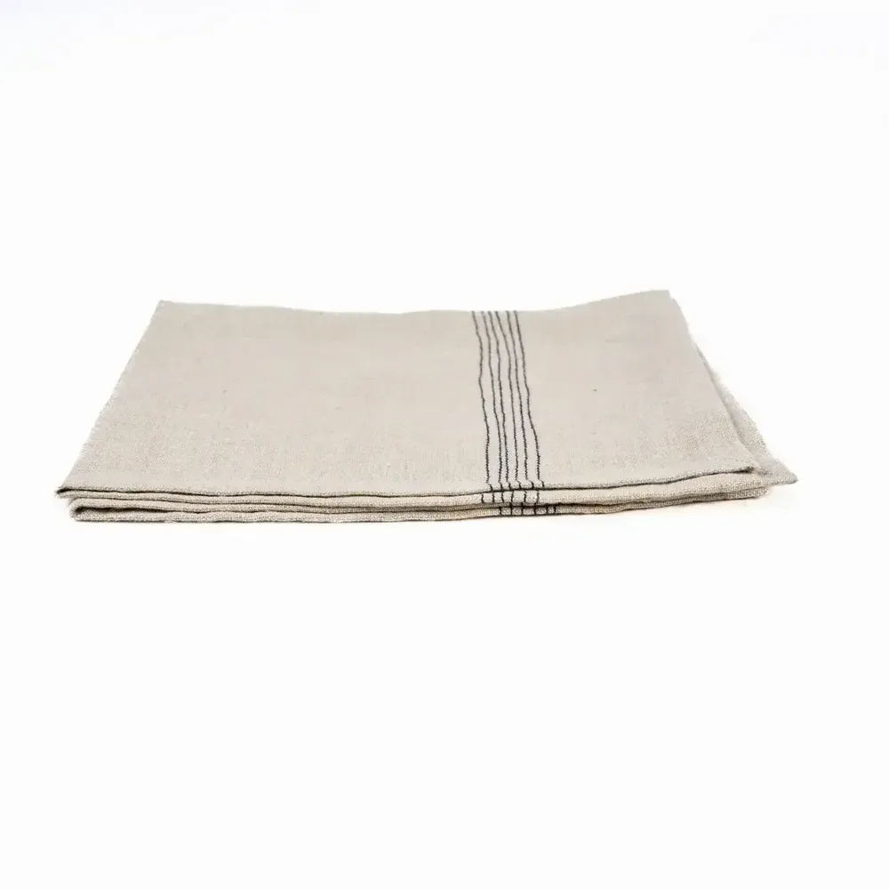 Serviettes - La Serviette Lint Biscuit - Naturel Noir - 45x45 - BAZAR BIZAR LIVING