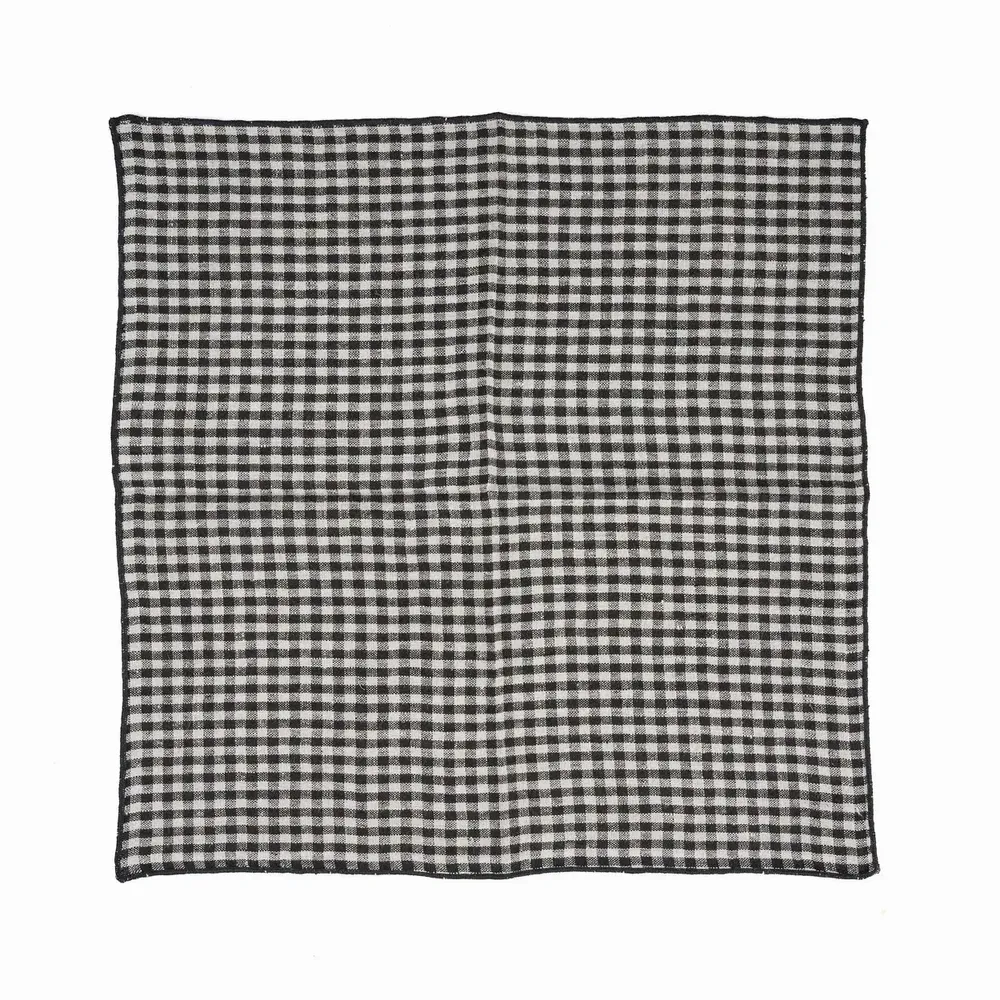 Serviettes - La Serviette Picknick - Naturel Noir - 45x45 - BAZAR BIZAR LIVING
