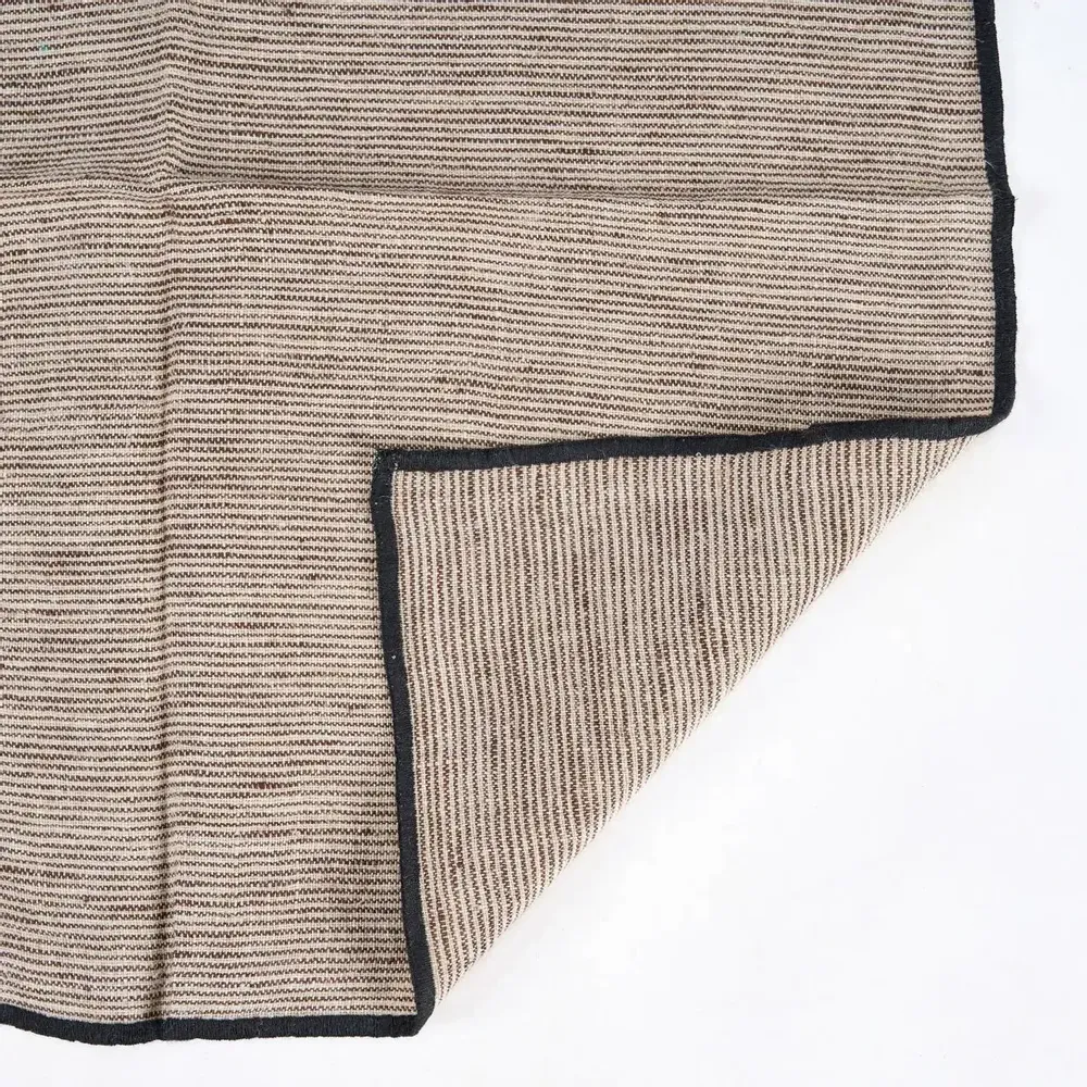 Serviettes - La Serviette Code Lin - Naturel Noir - 45x45 - BAZAR BIZAR LIVING