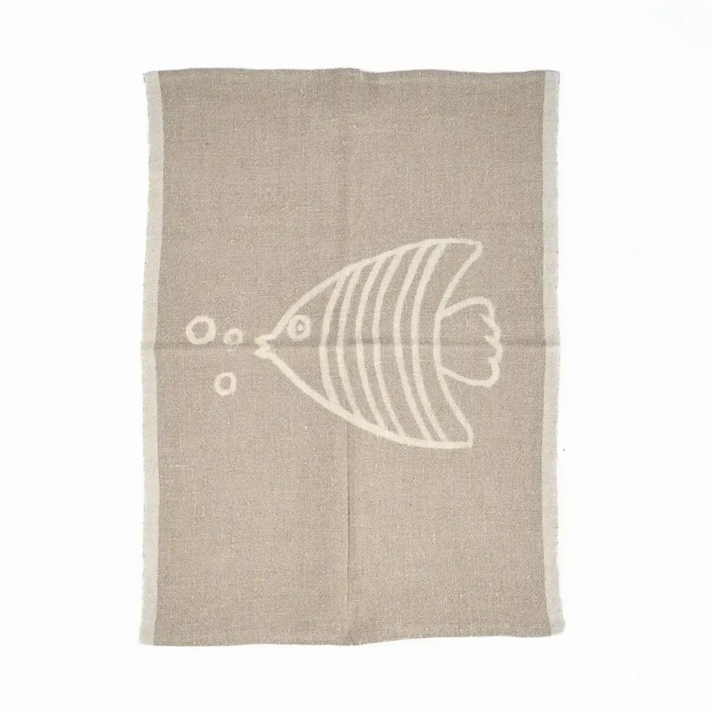 Torchons - Le Torchons Linen Fish - Blanc Naturel - 50x70 - BAZAR BIZAR LIVING