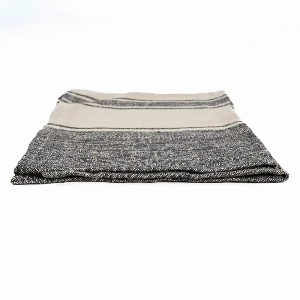Torchons - Le Torchons Linen Smudge - Noir Naturel - 50x70 - BAZAR BIZAR LIVING