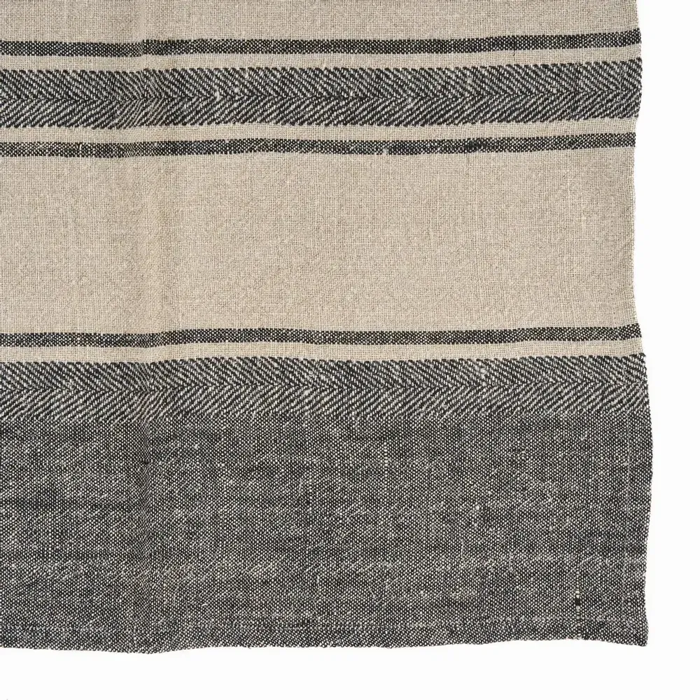 Torchons - Le Torchons Linen Smudge - Noir Naturel - 50x70 - BAZAR BIZAR LIVING