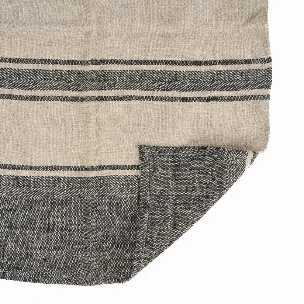 Torchons - Le Torchons Linen Smudge - Noir Naturel - 50x70 - BAZAR BIZAR LIVING