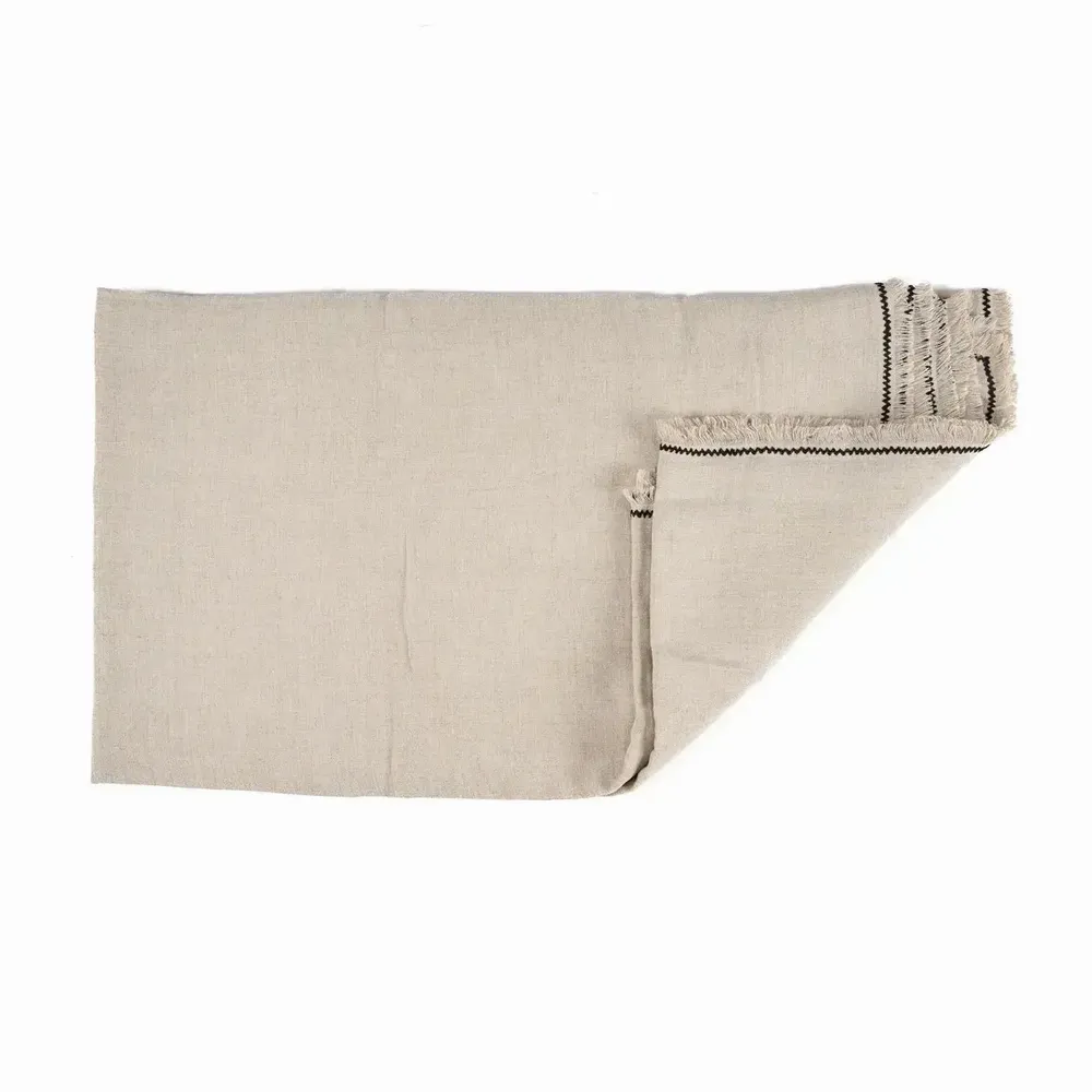 Nappes - La Nappe Tuscany - Noir Naturel - 150x250 - BAZAR BIZAR LIVING