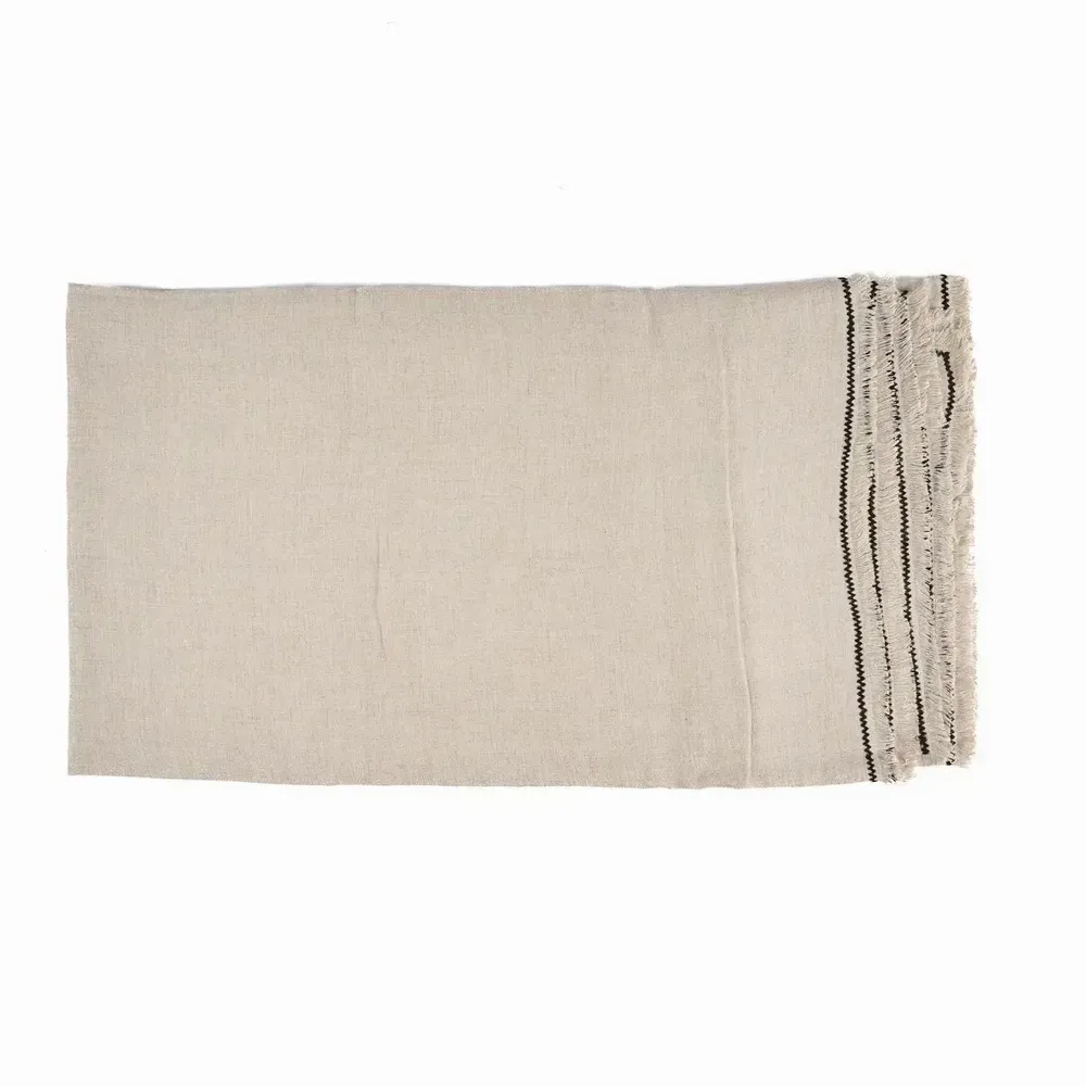 Nappes - La Nappe Tuscany - Noir Naturel - 150x300 - BAZAR BIZAR LIVING