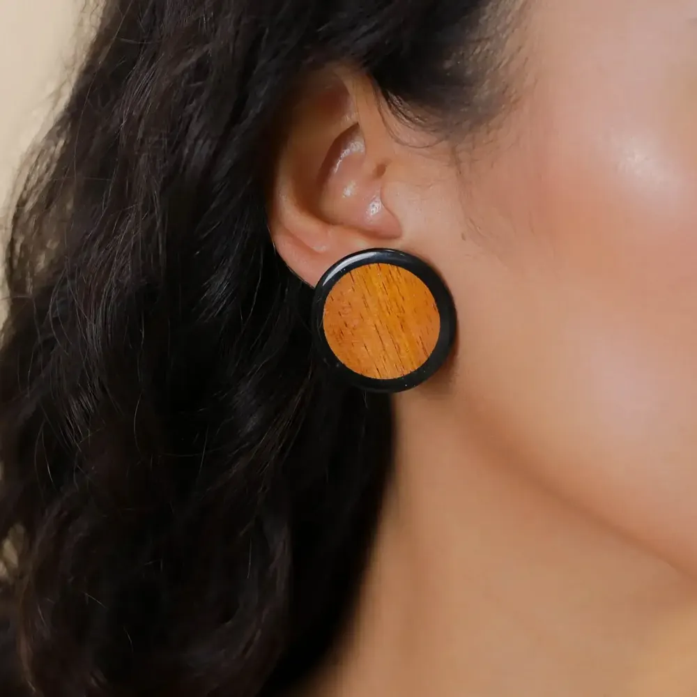Jewelry - Small round post earrings - Cannelle - NATURE BIJOUX